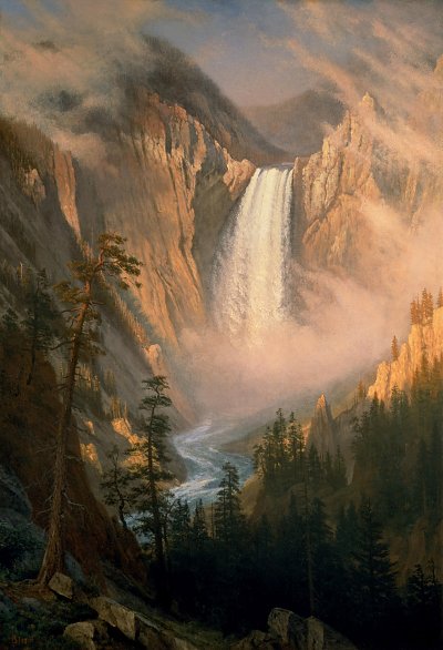 Yellowstone Fälle von Albert Bierstadt als Kunstdruck auf Leinwand