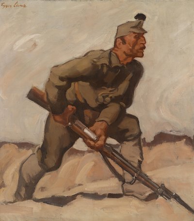 Kaiserschütze von Albin-Egger-Lienz als Kunstdruck auf Leinwand