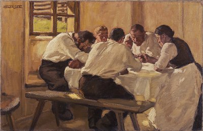 Mittagessen von Albin-Egger-Lienz als Kunstdruck auf Leinwand