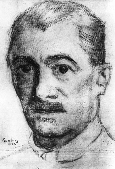 Selbstporträt von Albin-Egger-Lienz als Kunstdruck auf Leinwand
