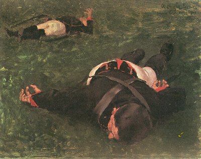 Toter Franzose von Albin-Egger-Lienz als Kunstdruck auf Leinwand
