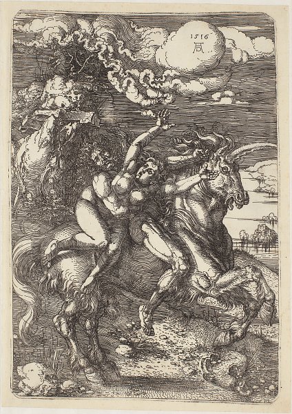 Kunstdruck Abduction of Proserpine on a Unicorn von Albrecht Dürer als Leinwandbild