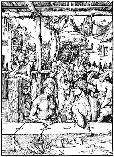 Der Maennerabend von Albrecht Dürer/Illustrationen als Kunstdruck auf Leinwand