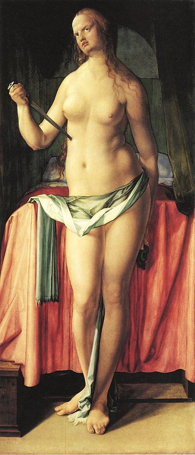 Selbstmord der Lukretia von Albrecht Dürer als Kunstdruck auf Leinwand