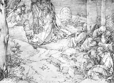 Christus am oelberg 1 von Albrecht Dürer/Zeichnungen als Kunstdruck auf Leinwand