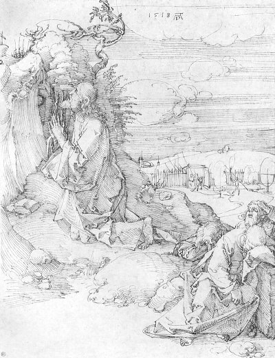 Christus am oelberg 2 von Albrecht Dürer/Zeichnungen als Kunstdruck auf Leinwand