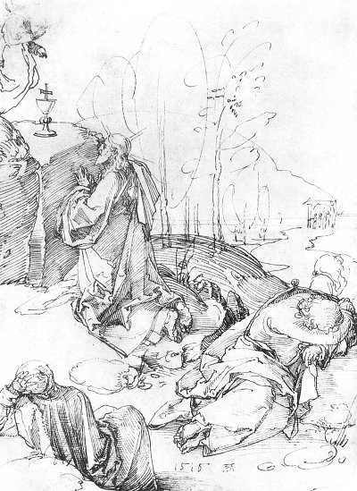Christus am oelberg 3 von Albrecht Dürer/Zeichnungen als Kunstdruck auf Leinwand