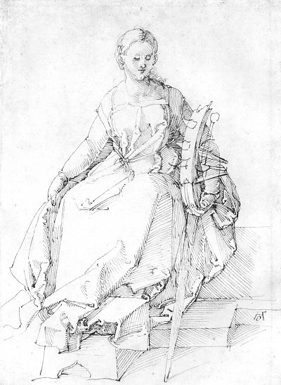 Hl Katharina von Albrecht Dürer/Zeichnungen als Kunstdruck auf Leinwand