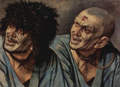 Kopf eines Sklaven in zwei Varianten von Alexander Andrejewitsch Iwanow als Kunstdruck auf Leinwand