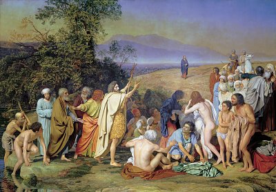The Appearance of Christ before the People von Alexander Andrejewitsch Iwanow als Kunstdruck auf Leinwand