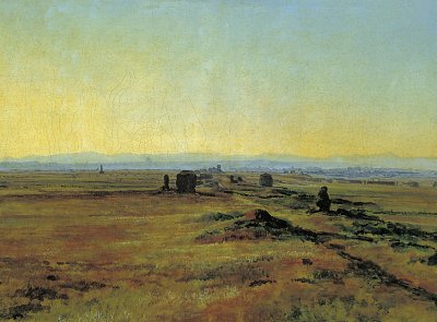 The Appian Way at Sunset von Alexander Andrejewitsch Iwanow als Kunstdruck auf Leinwand