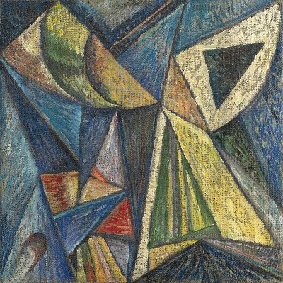 Composition with a Black Triangle von Alexander Bogomazov als Kunstdruck auf Leinwand