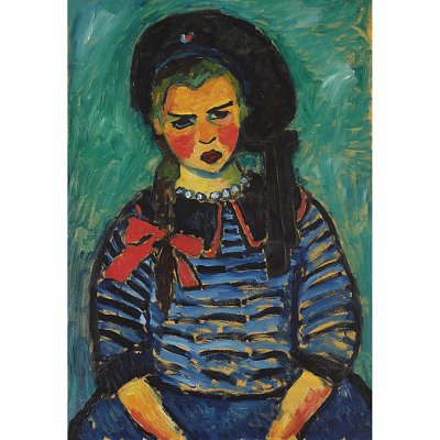 Mädchen mit roter Schleife von Alexej von Jawlensky/[Originals] als Kunstdruck auf Leinwand