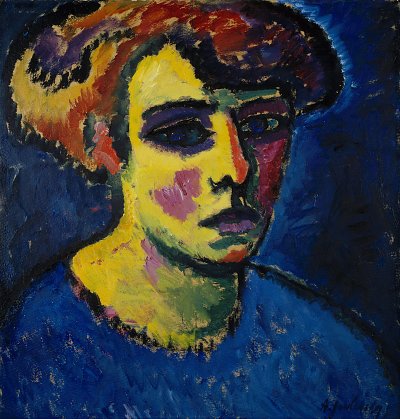 Frauenkopf von Alexej von Jawlensky als Kunstdruck auf Leinwand