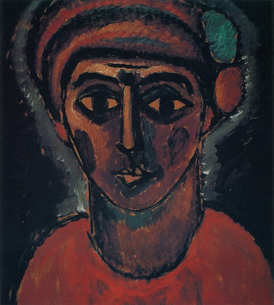 Kunstdruck Head of a Young Man von Alexej von Jawlensky als Leinwandbild