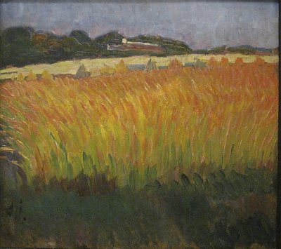 Kornfeld bei Carantec von Alexej von Jawlensky als Kunstdruck auf Leinwand