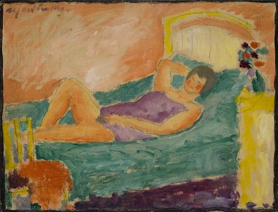 Liegendes Maedchen von Alexej von Jawlensky als Kunstdruck auf Leinwand
