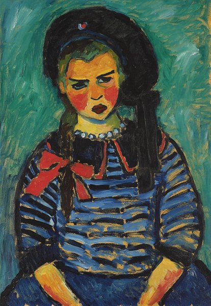 Kunstdruck Maedchen mit roter Schleife von Alexej von Jawlensky als Leinwandbild