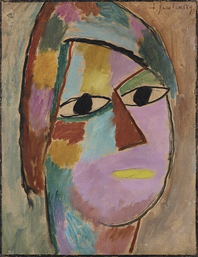 Mystischer Kopf Frauenkopf gelber Mund Kunstdruck