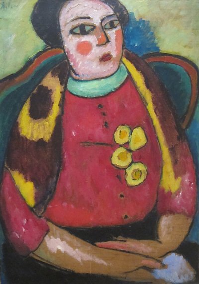 Seated Woman von Alexej von Jawlensky als Kunstdruck auf Leinwand