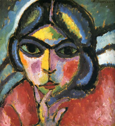 Sinnende Frau von Alexej von Jawlensky als Kunstdruck auf Leinwand