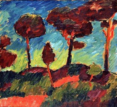 Sturmkiefern in Prerow von Alexej von Jawlensky als Kunstdruck auf Leinwand
