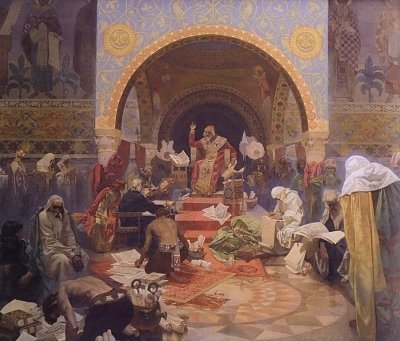 Car Simeon Bulharsky von Alfons Mucha als Kunstdruck auf Leinwand
