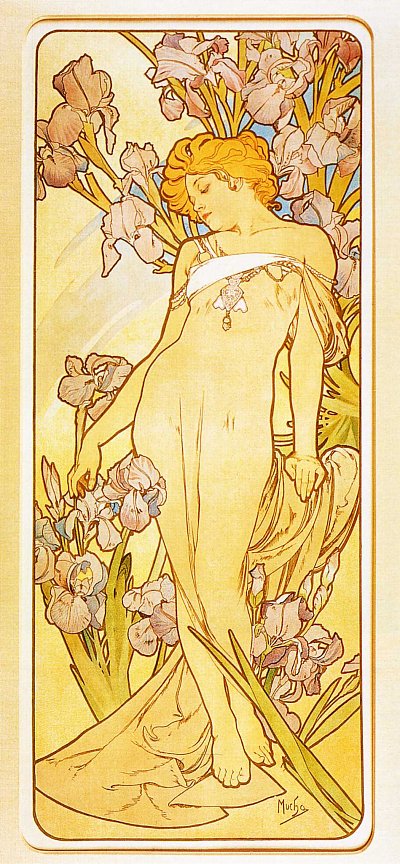 Iris von Alfons Mucha als Kunstdruck auf Leinwand