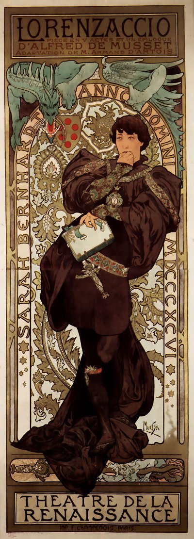 Lorenzaccio von Alfons Mucha als Kunstdruck auf Leinwand