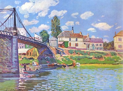 Bruecke von Argenteuil von Alfred Sisley als Kunstdruck auf Leinwand