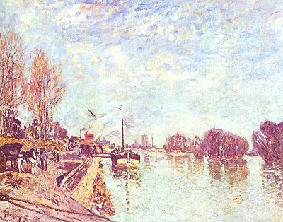 Die Seine bei Suresne von Alfred Sisley als Kunstdruck auf Leinwand