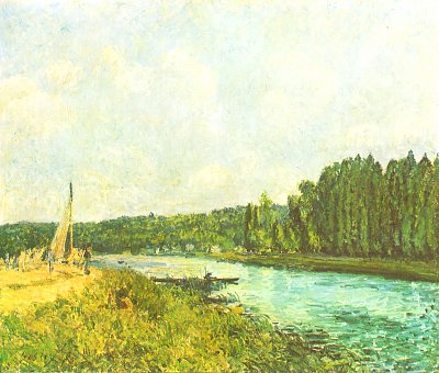 Die Ufer der Oise von Alfred Sisley als Kunstdruck auf Leinwand