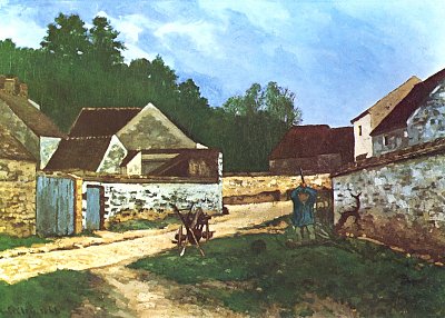 Dorfstrasse in Marlotte von Alfred Sisley als Kunstdruck auf Leinwand