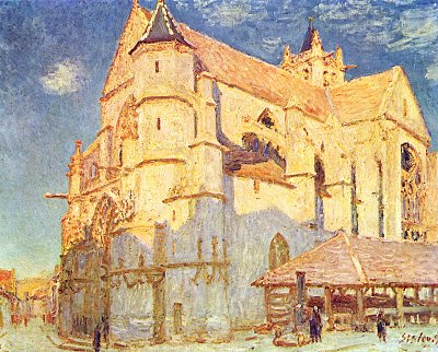 Kirche von Moret 2 von Alfred Sisley als Kunstdruck auf Leinwand