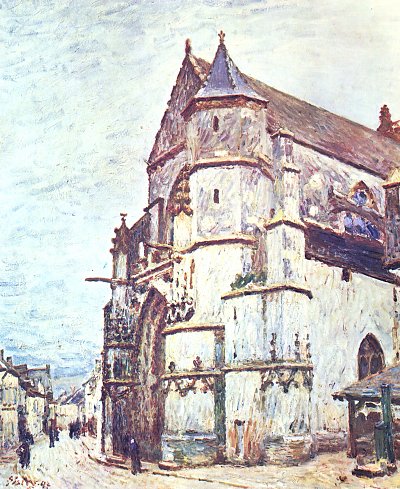Kirche von Moret nach dem Regen von Alfred Sisley als Kunstdruck auf Leinwand