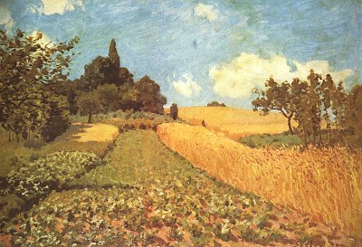 Kornfeld von Alfred Sisley als Kunstdruck auf Leinwand