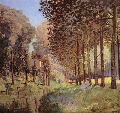 Rast am Flussufer von Alfred Sisley als Kunstdruck auf Leinwand