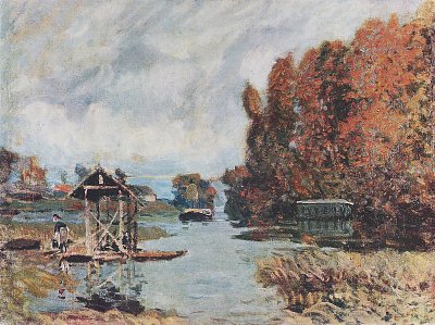 Waescherinnen von Bougival von Alfred Sisley als Kunstdruck auf Leinwand