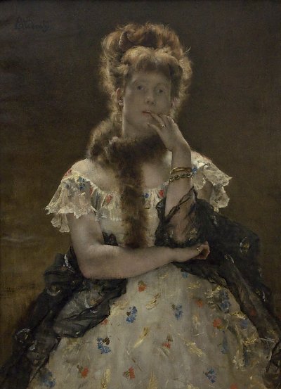 Die Pariser Sphinx von Alfred Stevens als Kunstdruck auf Leinwand