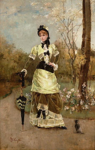 Die Pariserin von Alfred Stevens als Kunstdruck auf Leinwand