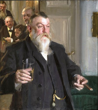 A Toast in the Idun Society von Anders Zorn als Kunstdruck auf Leinwand