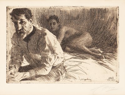 Augustus Saint Gaudens von Anders Zorn als Kunstdruck auf Leinwand