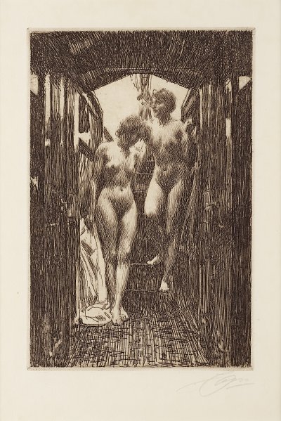Cabin von Anders Zorn als Kunstdruck auf Leinwand