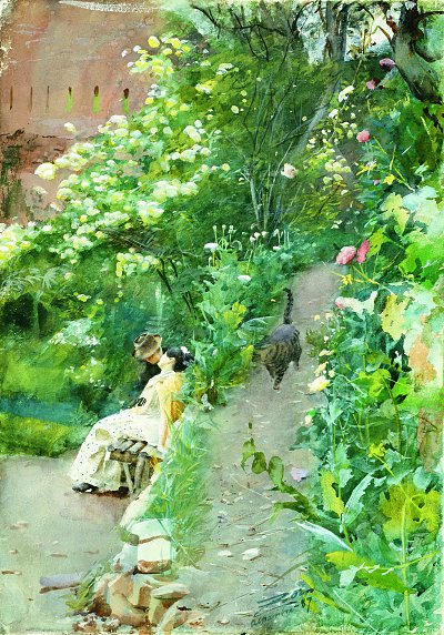 In Alhambra Park von Anders Zorn als Kunstdruck auf Leinwand