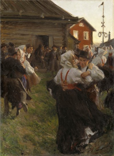 Midsommardans von Anders Zorn als Kunstdruck auf Leinwand