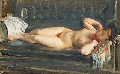 Pa den blagra skinnsoff von Anders Zorn als Kunstdruck auf Leinwand