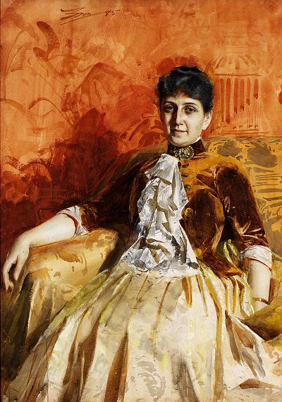 Portrait Lisen Lamm von Anders Zorn als Kunstdruck auf Leinwand