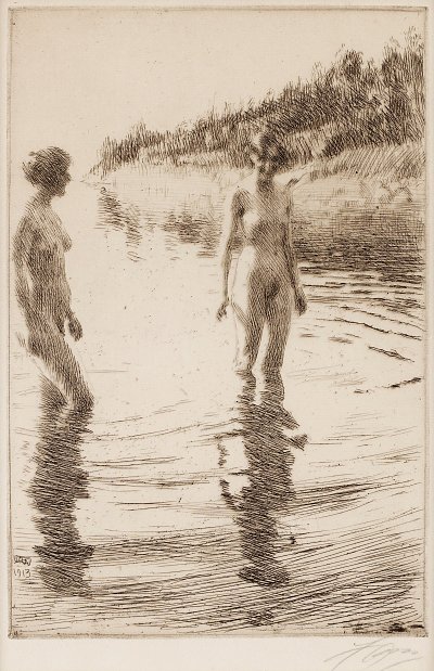 Shallow von Anders Zorn als Kunstdruck auf Leinwand