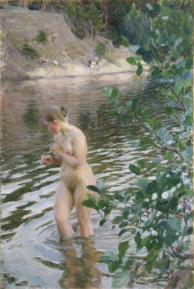 Shivering Girl von Anders Zorn als Kunstdruck auf Leinwand