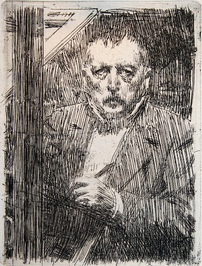 Sjaelvportraett 1911 von Anders Zorn als Kunstdruck auf Leinwand